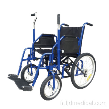 fauteuil roulant de transport manuel orthopédique pliable en aluminium
